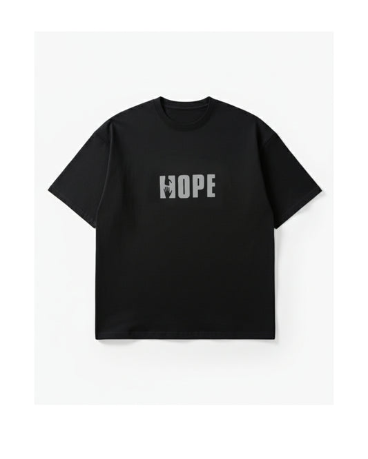 The "Prosperity" Oversized Five-Sleeve Graphic Tee – Midnight Black