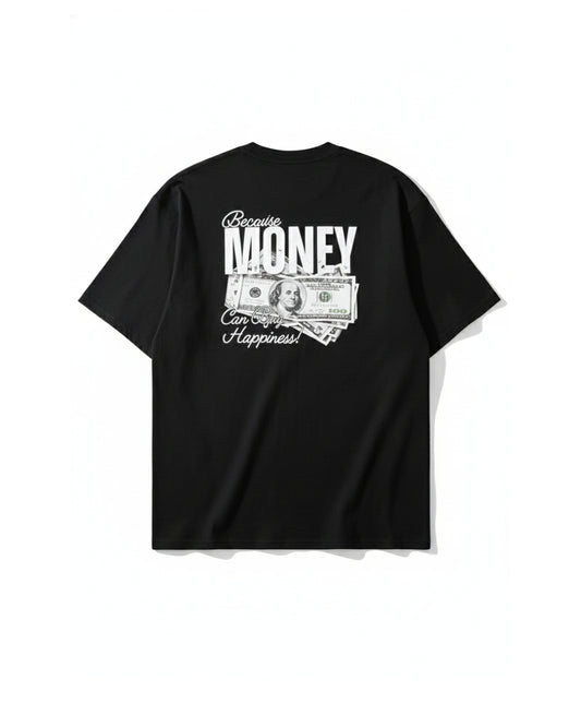 The "Prosperity" Oversized Five-Sleeve Graphic Tee – Midnight Black